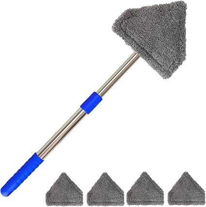 Extendable Triangular Microfiber Bathroom Cleaning Tool